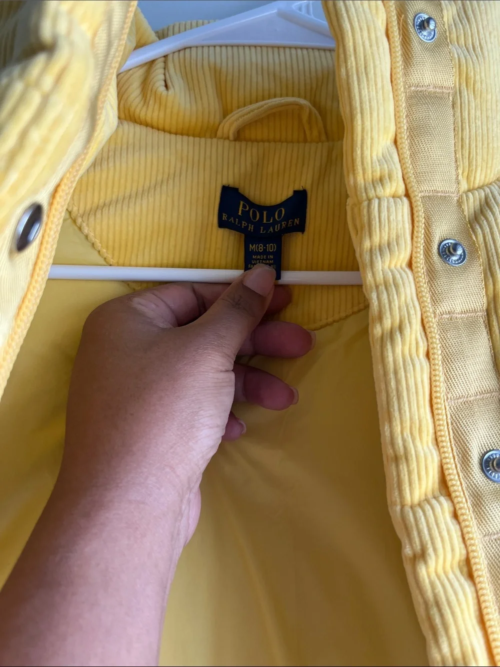 Ralph Lauren Yellow Quilted Corduroy Puffer Vest